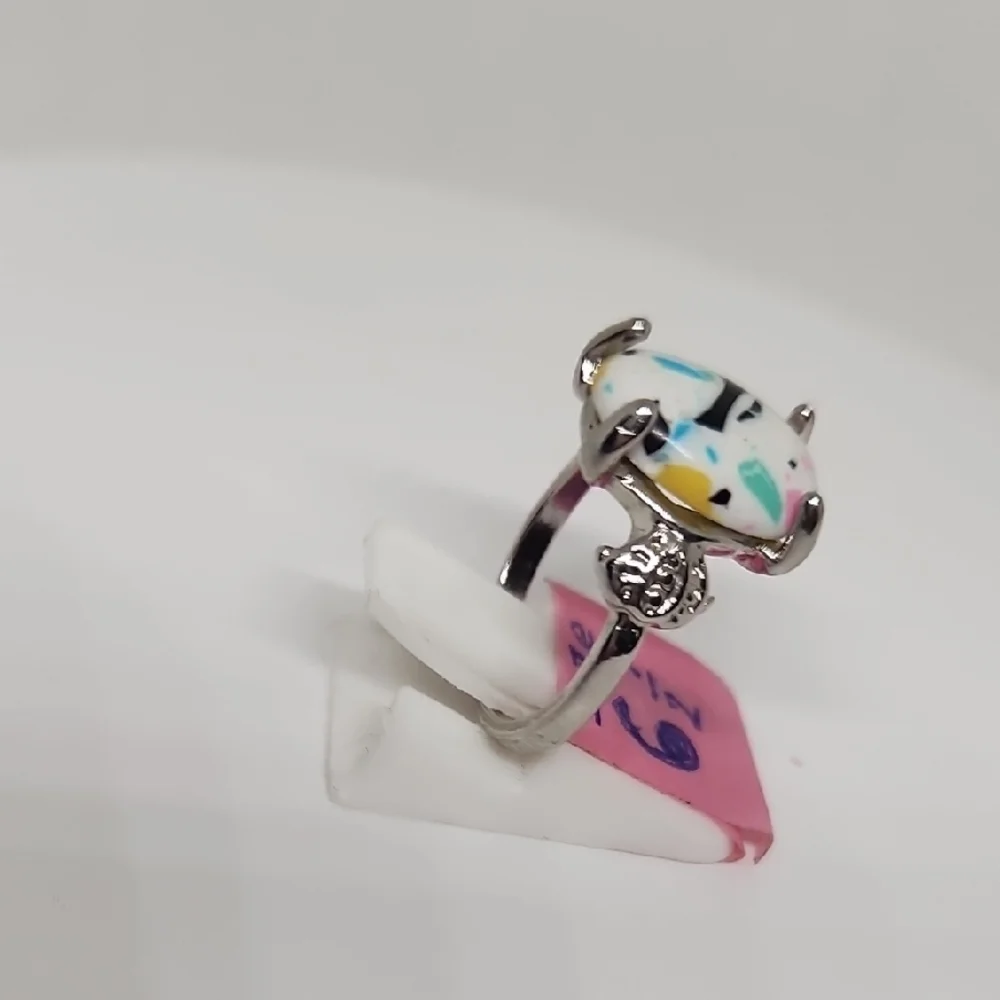 Silver Ring with Colorful Stone - Picture 3 of 9